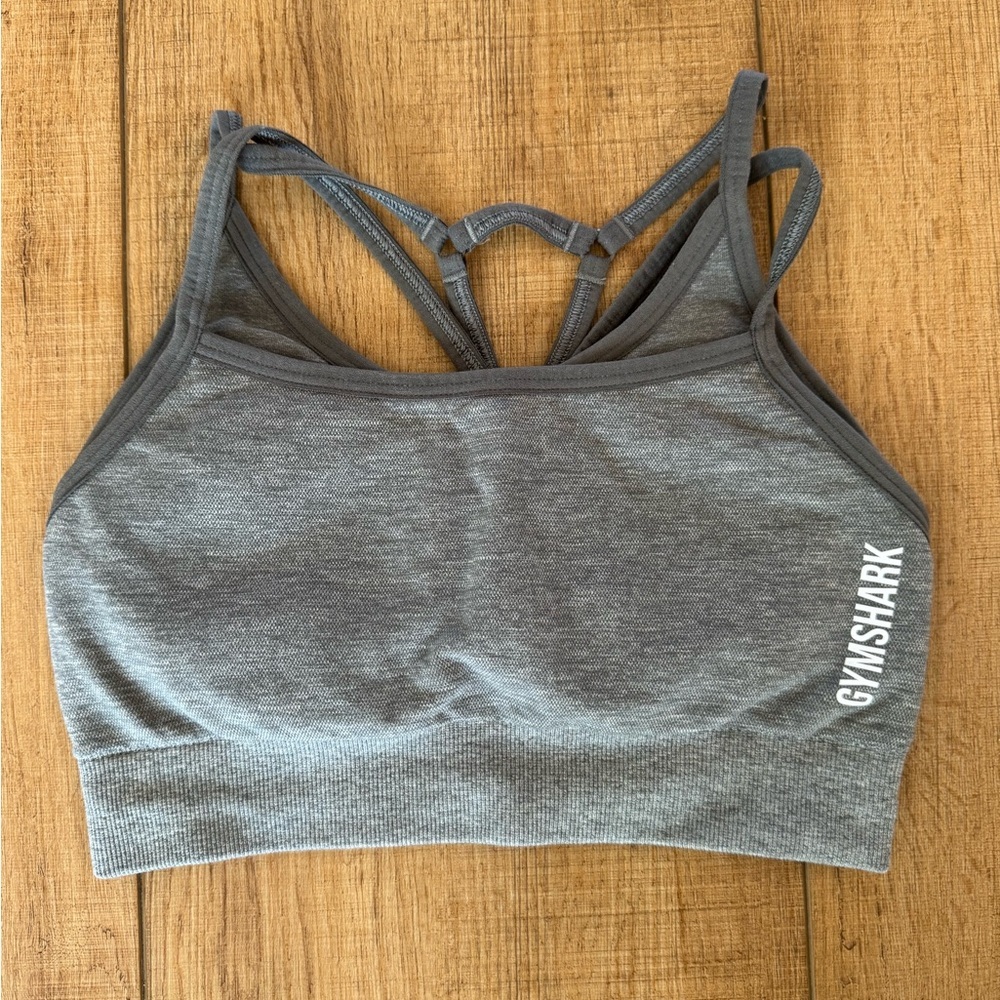 Gymshark Adapt Marl Seamless Sports Bra Gray XL Strappy Back Gym Workout New
